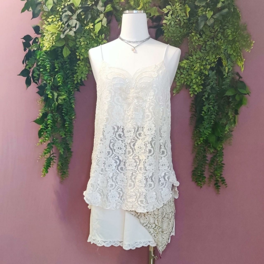 Adonna Pearl Lace Butterfly Cami